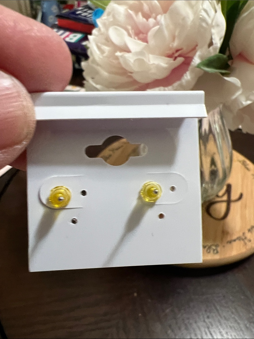 New Yellow Crystal Bee Stud Earrings - Women Jewelry - Picture 2 of 2